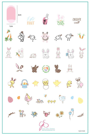 Clear Jelly Stamper- H-63- Hoppy Easter