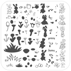 Clear Jelly Stamper- H-66- Groovy Bunny