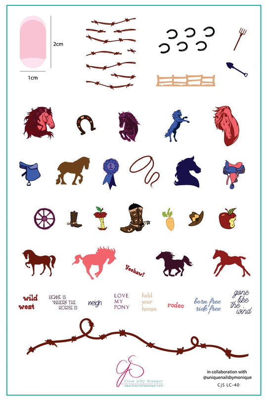 Clear Jelly Stamper- LC-40- Horsin' Around