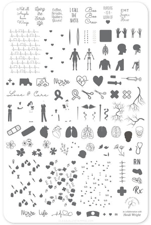 Clear Jelly Stamper- LC-53- Coffee, Scrubs, Rubber Gloves