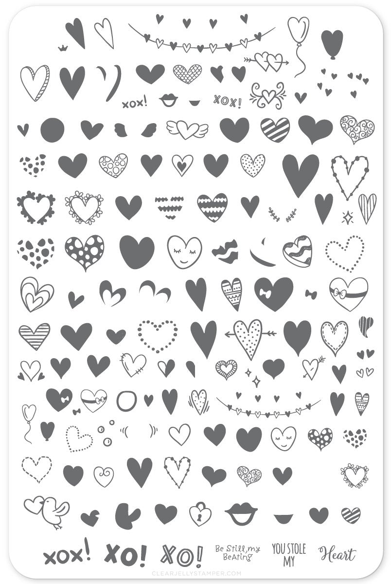 Clear Jelly Stamper- V-10- PS: I Heart You!