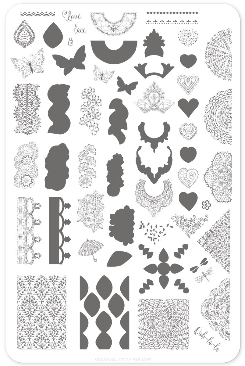 Clear Jelly Stamper- V-13- Frill Seeker