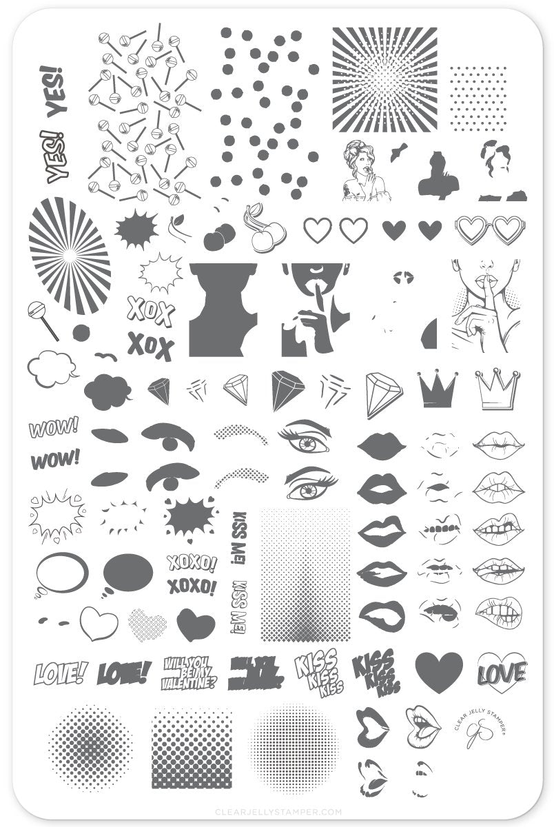 Clear Jelly Stamper- V-22- POP Heart