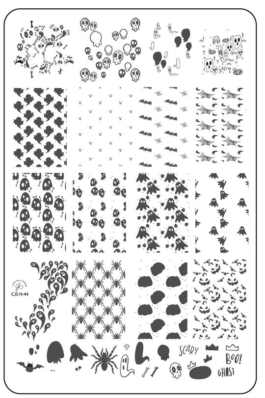 Clear Jelly Stamper- H-44- Wallpaper- Creepy