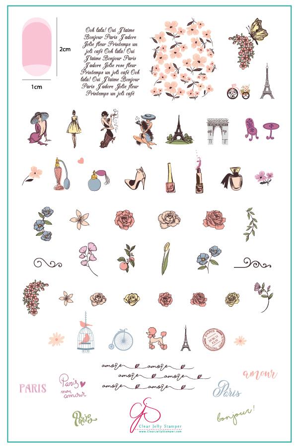 Clear Jelly Stamper- CjS-151- Springtime in Paris