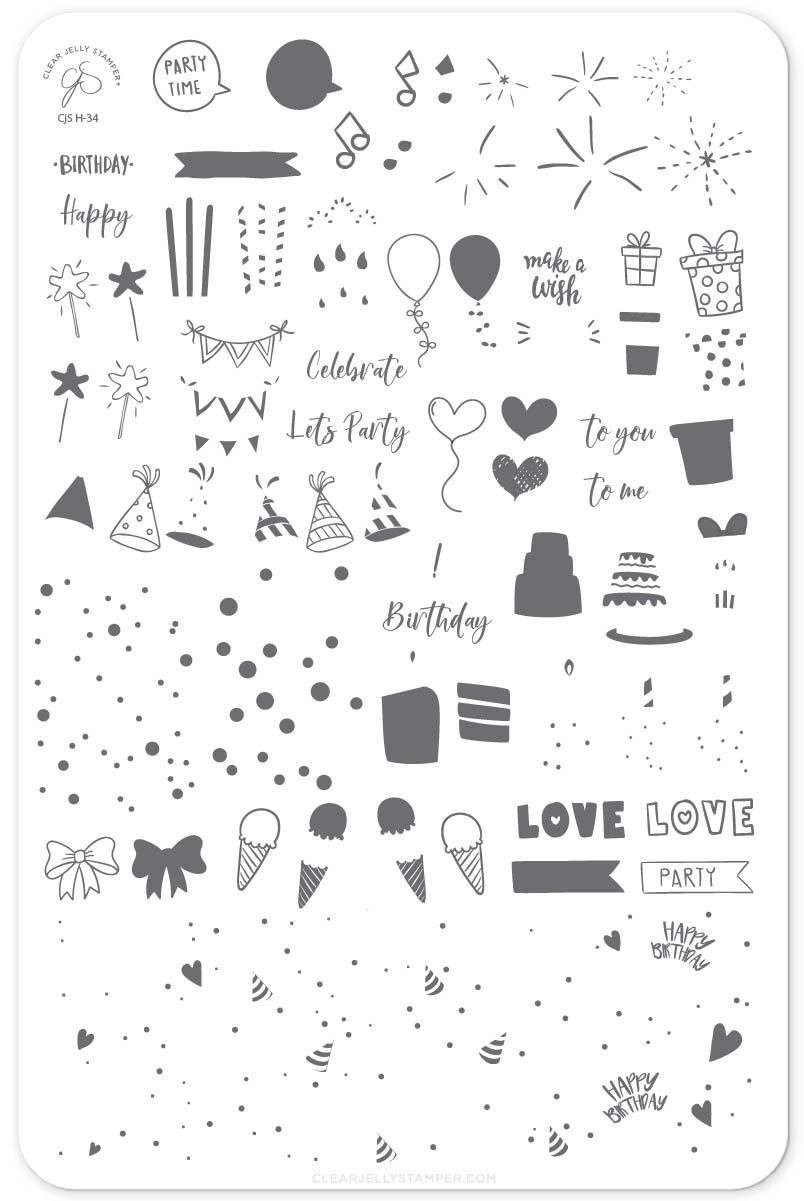 Clear Jelly Stamper- H-34- Party time!