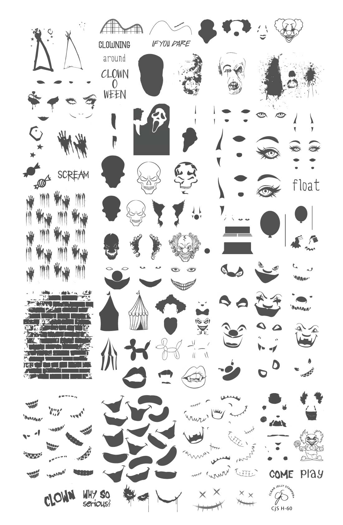 Clear Jelly Stamper- H-60- If You Dare