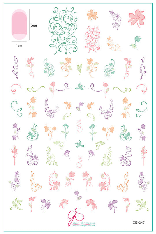 Clear Jelly Stamper- CjS-247- Name that Plate (Garden Swirl)