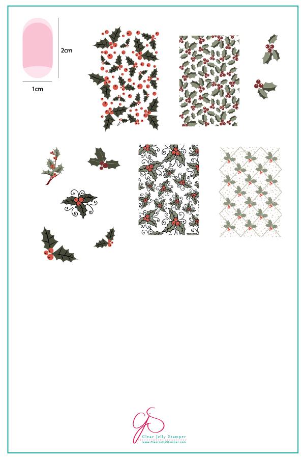 Clear Jelly Stamper- C-45- Holly Jolly