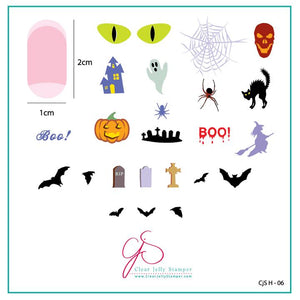 Clear Jelly Stamper- H-06- Halloween Boo!
