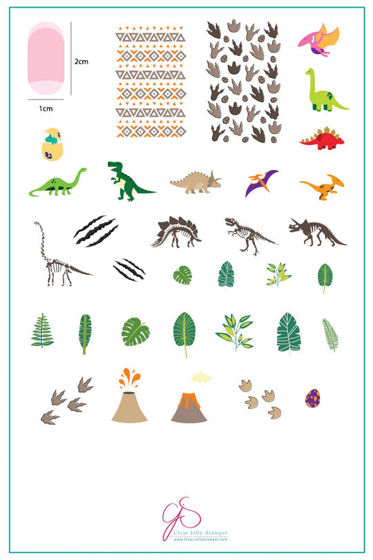 Clear Jelly Stamper- LC-35- Dino