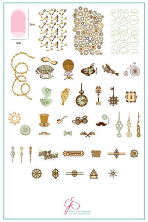 Clear Jelly Stamper- LC-46- Vintage Steampunk