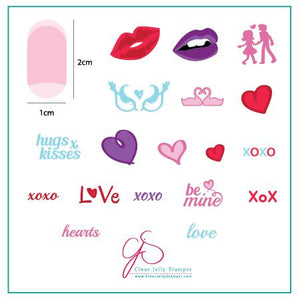 Clear Jelly Stamper- V-01- Luscious Lips & Love