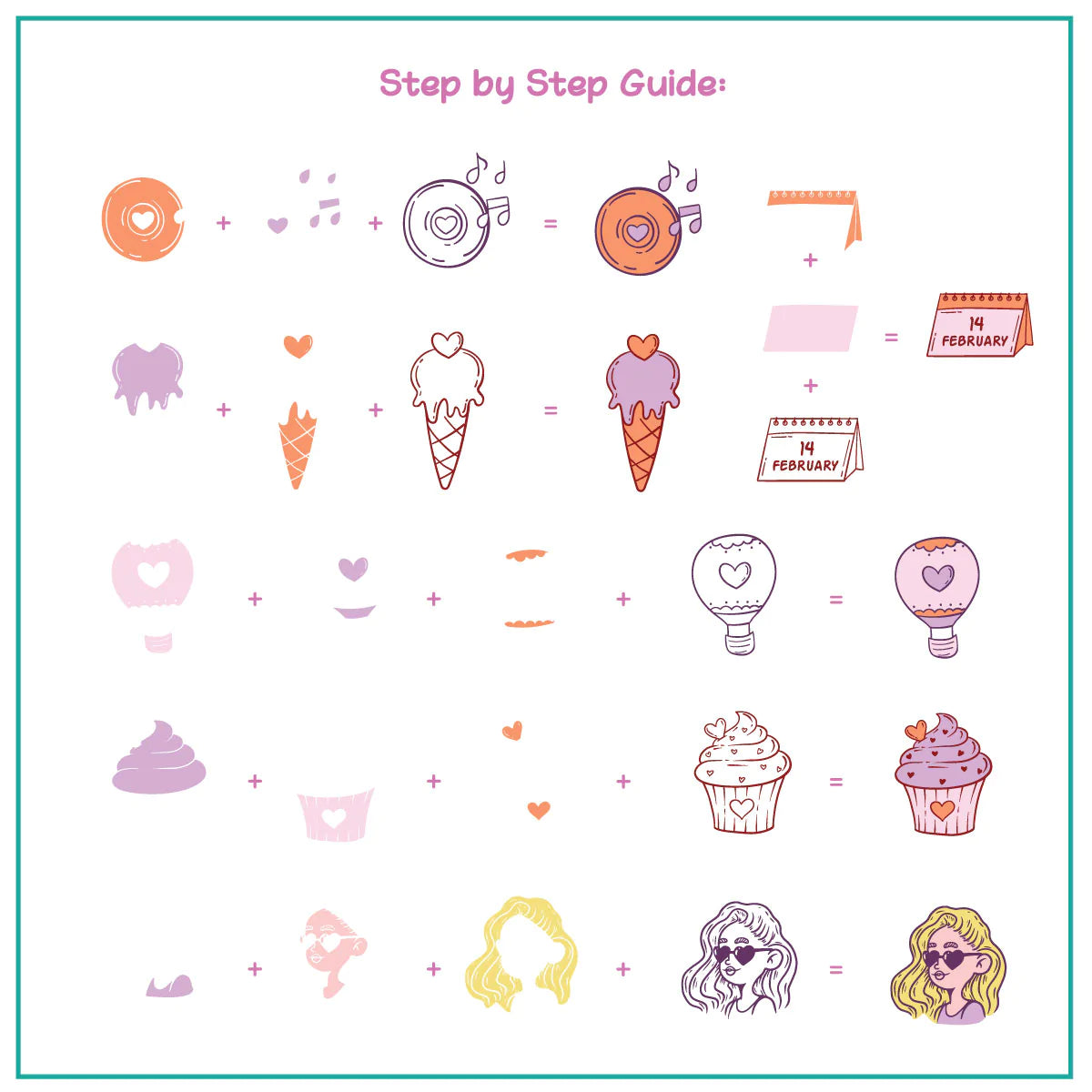 Clear Jelly Stamper- V-41- Doodle with Love