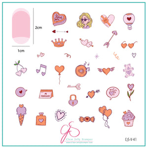 Clear Jelly Stamper- V-41- Doodle with Love