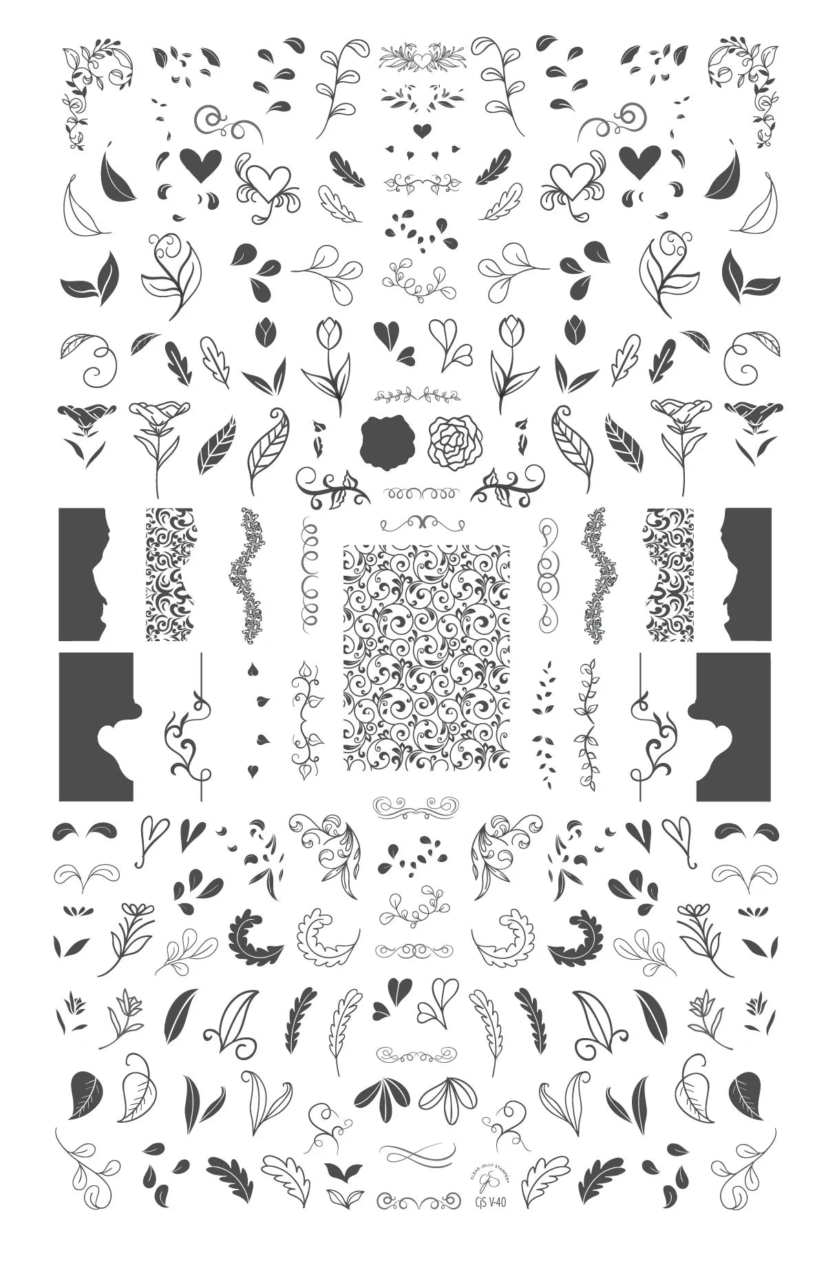 Clear Jelly Stamper- V-40- Embellish