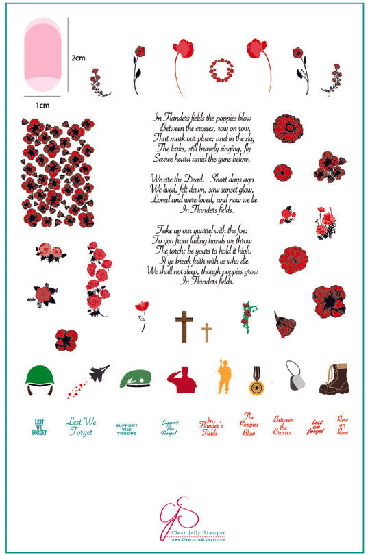 Clear Jelly Stamper- H-26- Flanders Fields