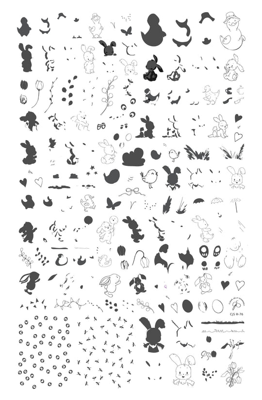 Clear Jelly Stamper- H-76- Fuzzy Easter