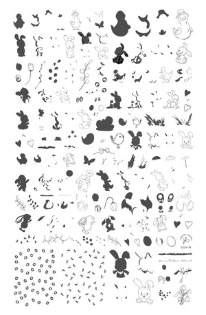 Clear Jelly Stamper- H-76- Fuzzy Easter