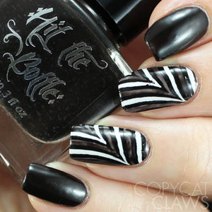 hit the bottle black nail polish nail art