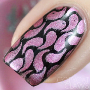 pink chrome stamping nail polish