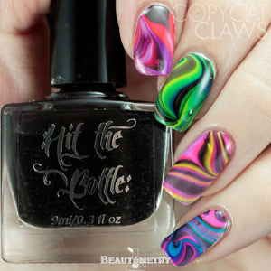 hit the bottle jelly nail polish water marbling