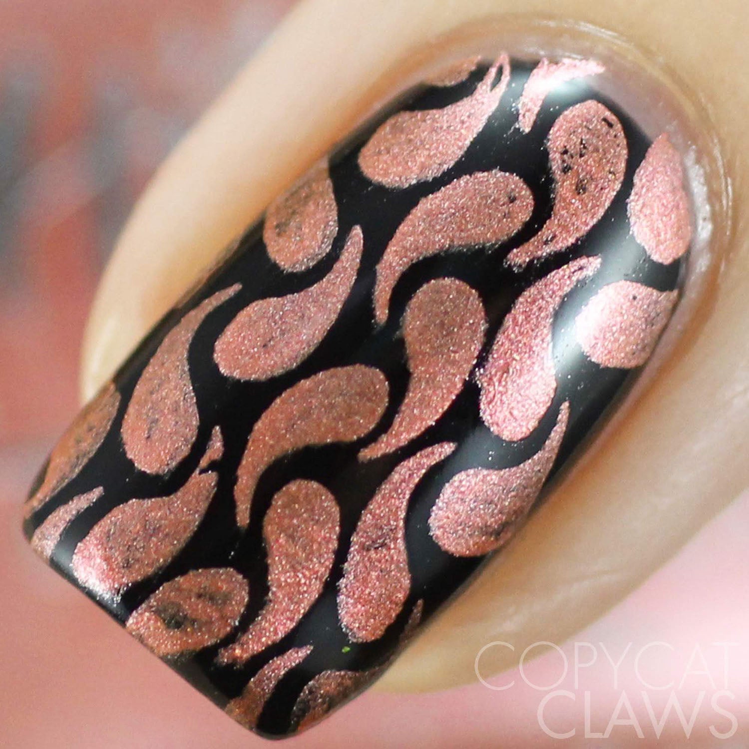 orange chrome stamping nail polish