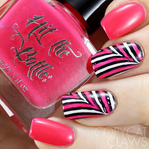 hit the bottle pink nail art