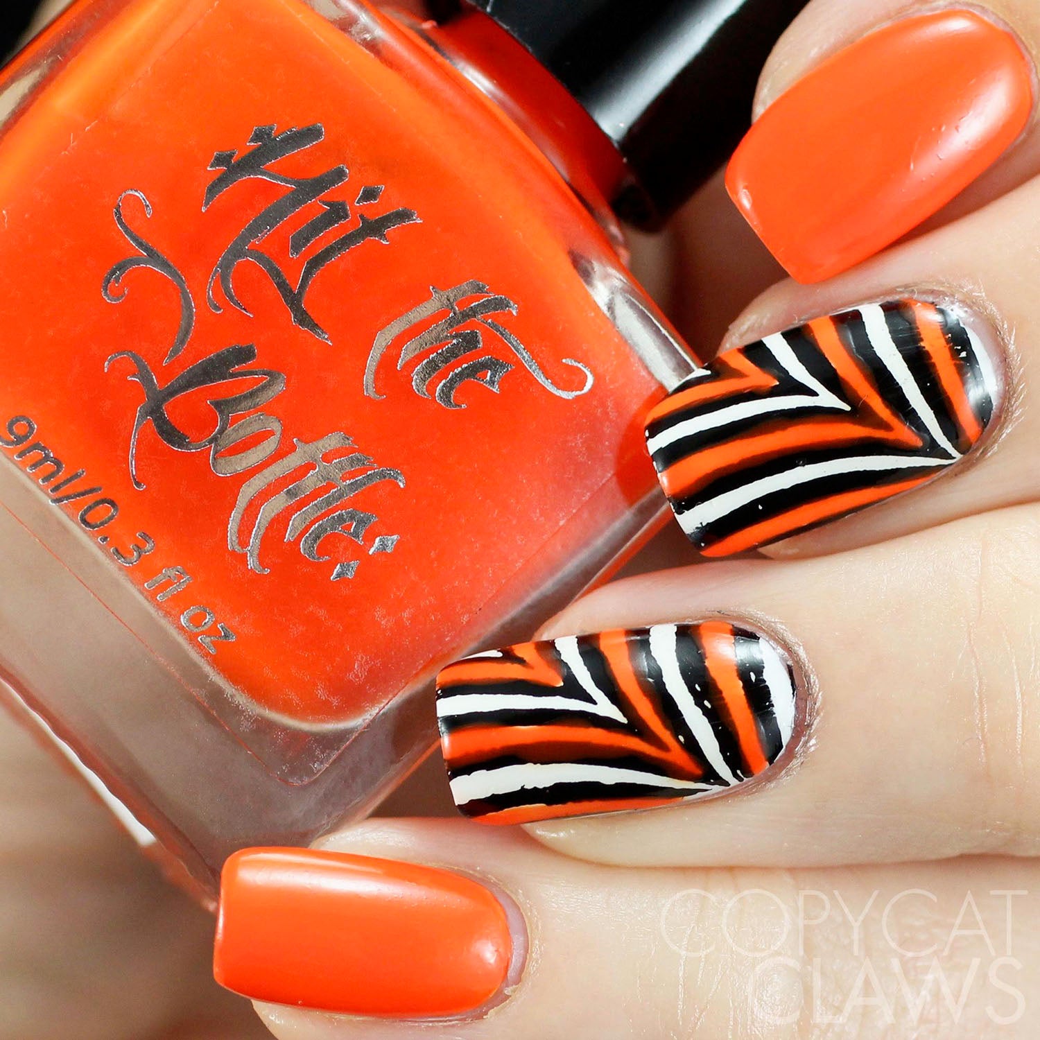 hit the bottle orange jelly nail art