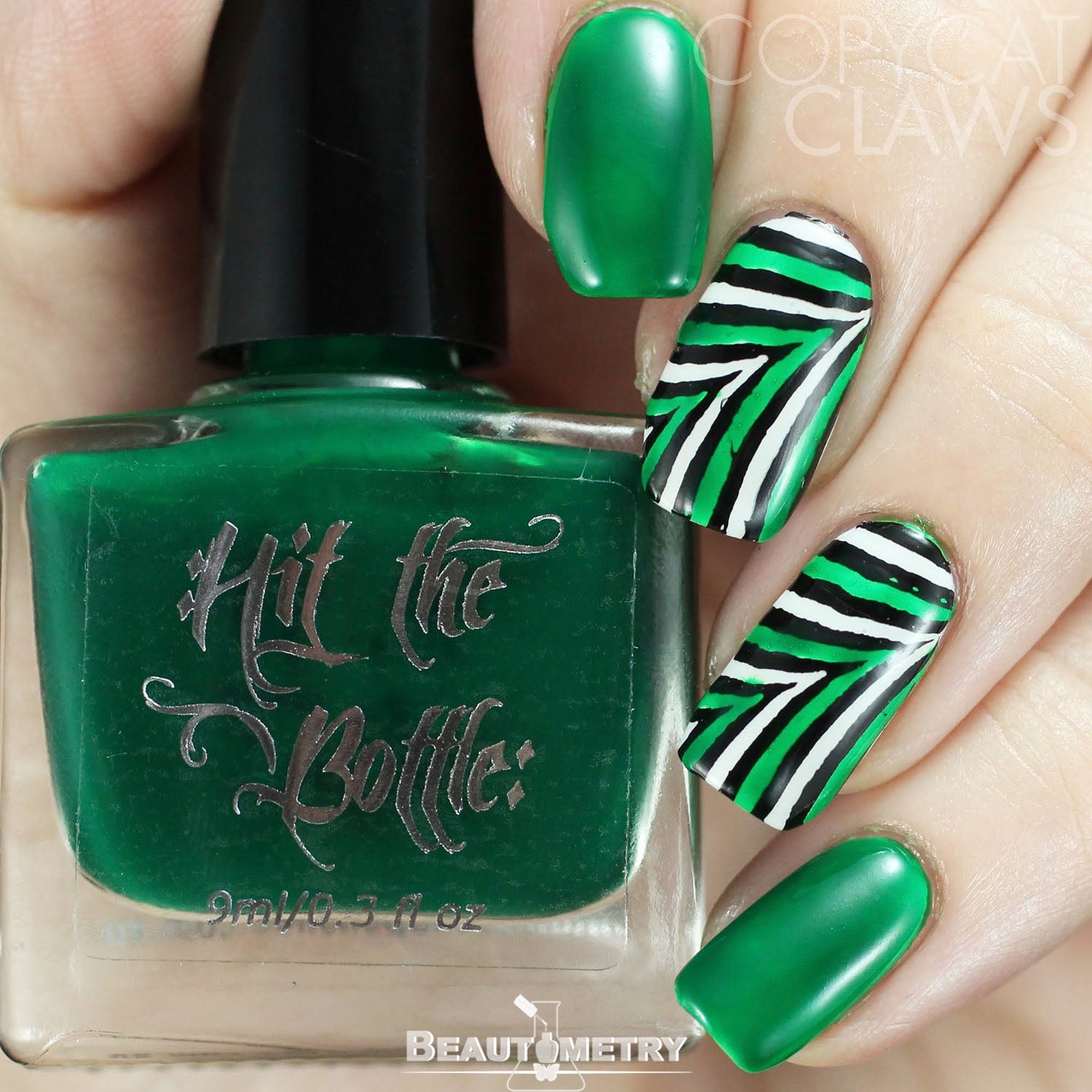 hit the bottle green jelly nail polish