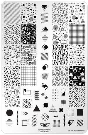 Hit the Bottle- Stamping Plate- Retro Patterns 80's and 90's