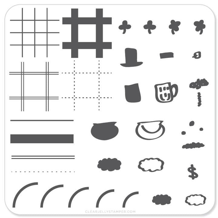 Clear Jelly Stamper- H-01- Saint Pat's Pot of Gold