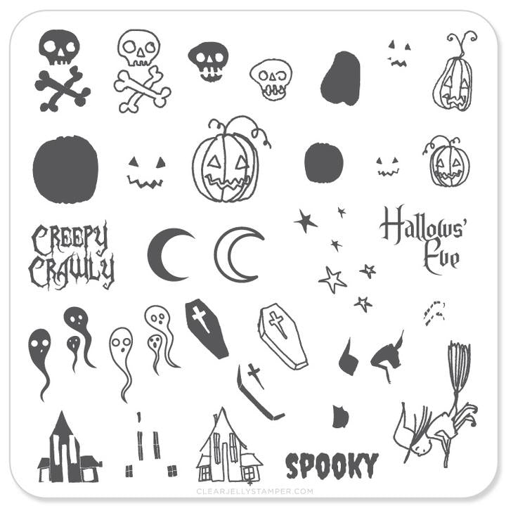 Clear Jelly Stamper- H-05- Halloween Spooky