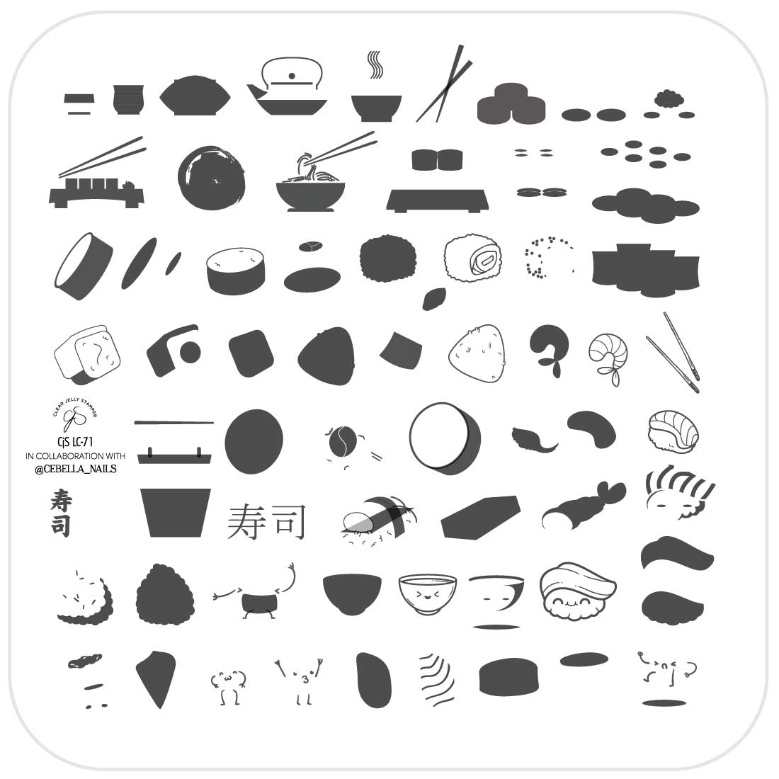 Clear Jelly Stamper- LC-71- Wok and Roll