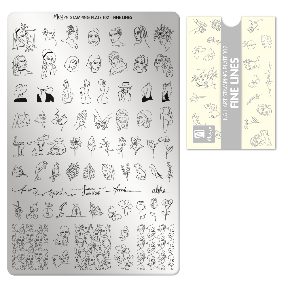 Moyra Stamping Plate 102- Fine Lines