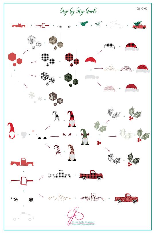 Clear Jelly Stamper- C-60- Patterned Holidays