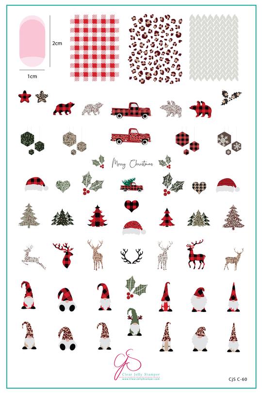 Clear Jelly Stamper- C-60- Patterned Holidays