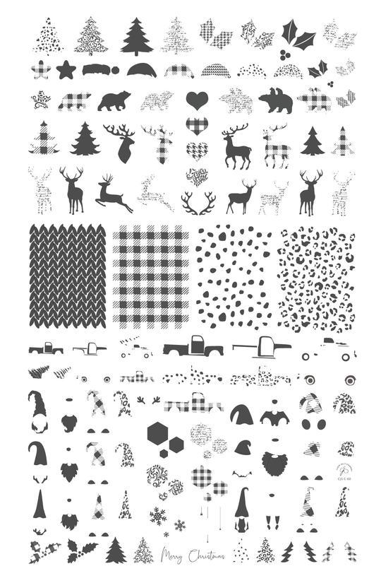 Clear Jelly Stamper- C-60- Patterned Holidays