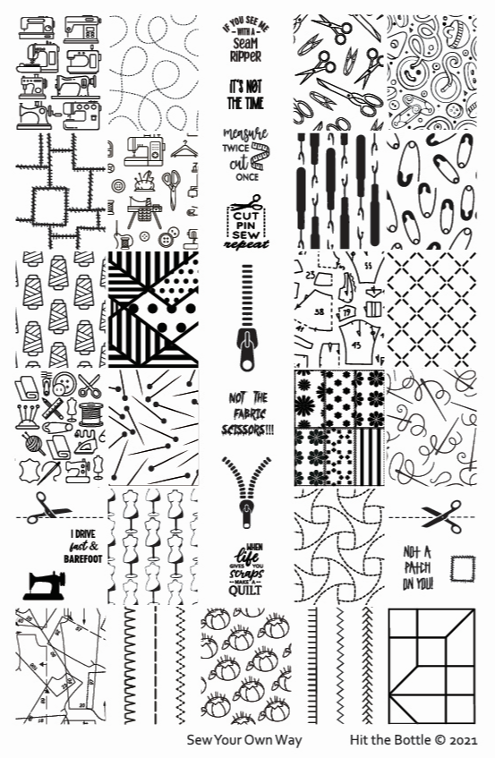 Hit the Bottle- Stamping Plate- Sew Your Own Way