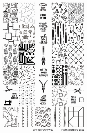 Hit the Bottle- Stamping Plate- Sew Your Own Way