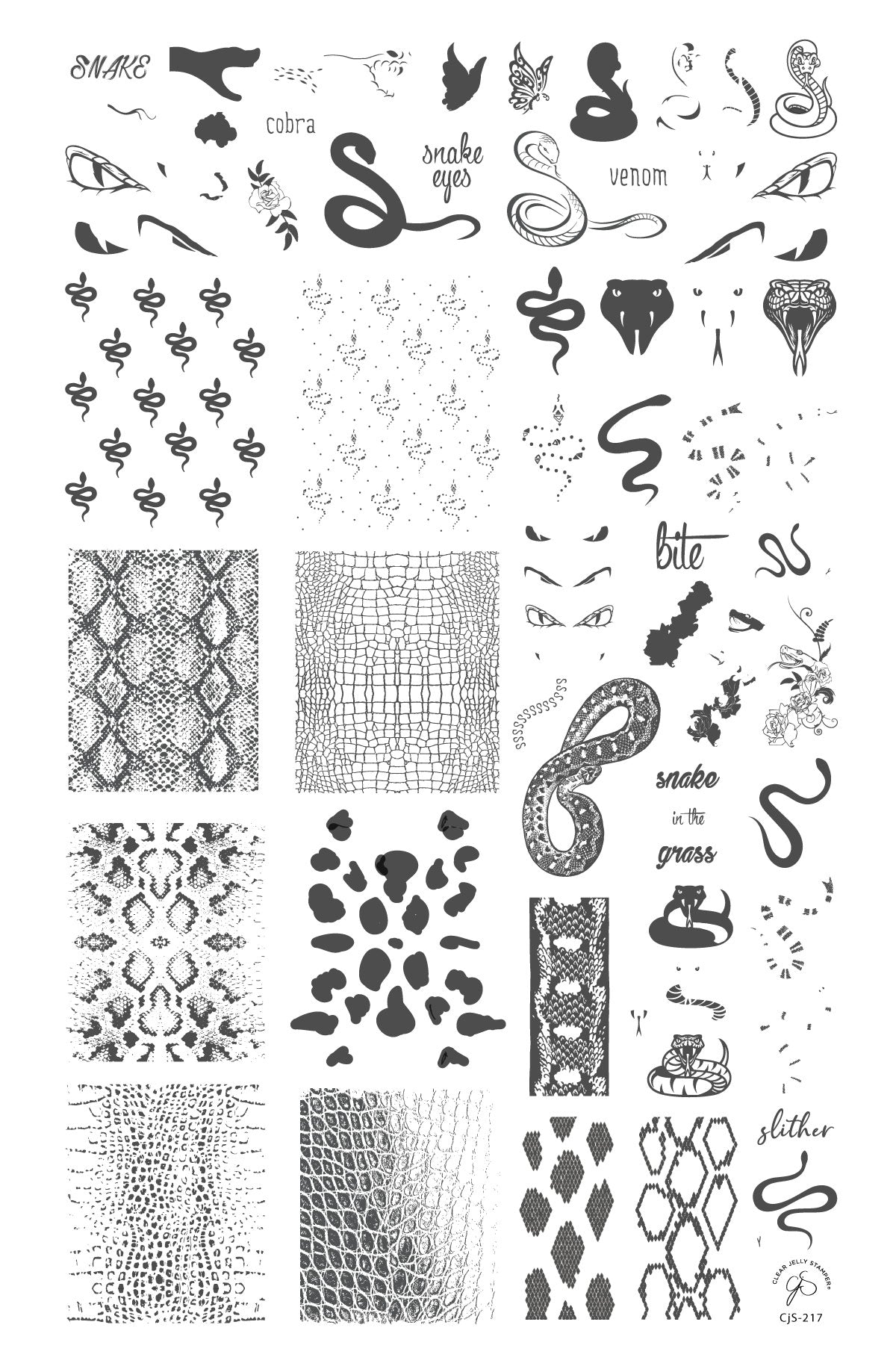Clear Jelly Stamper- CjS-217- Snake