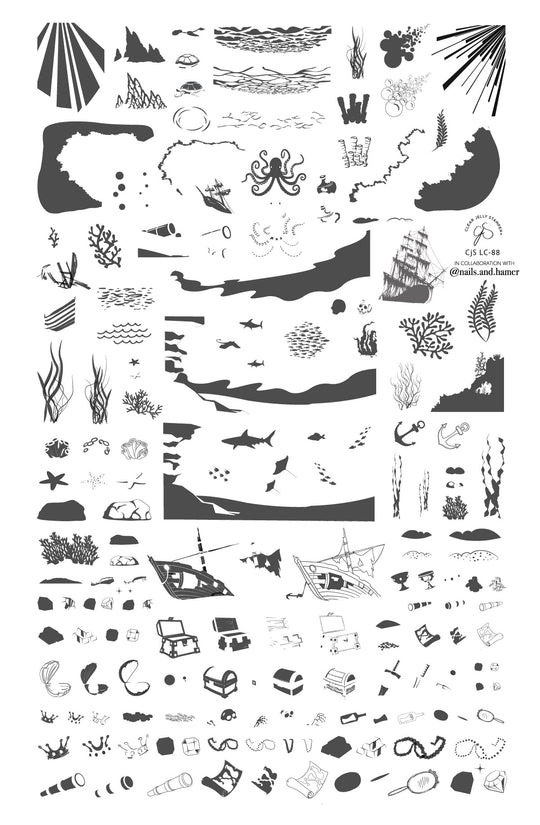Clear Jelly Stamper- LC-88- Sunken Treasure