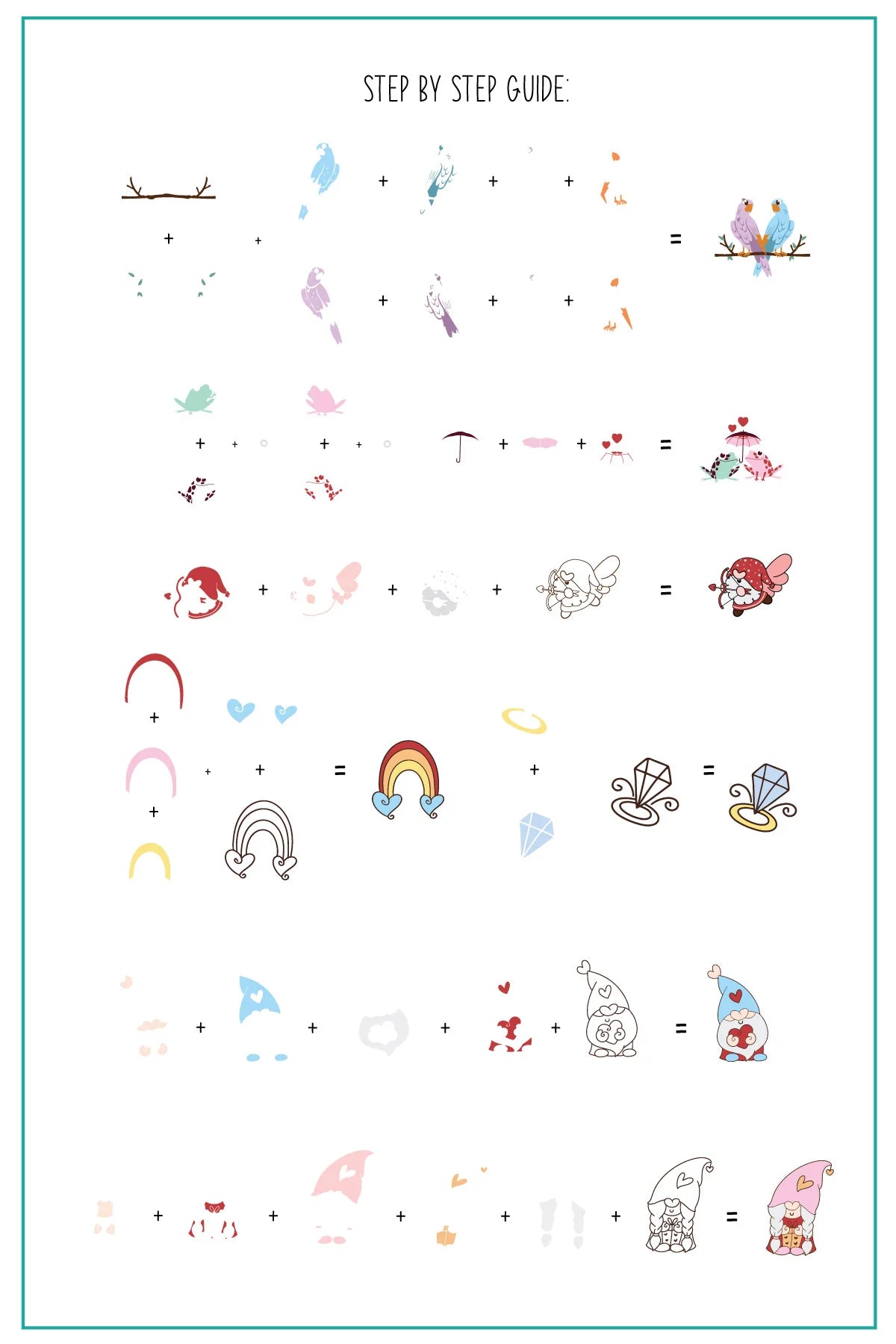 Clear Jelly Stamper- V-38- Sweet Love