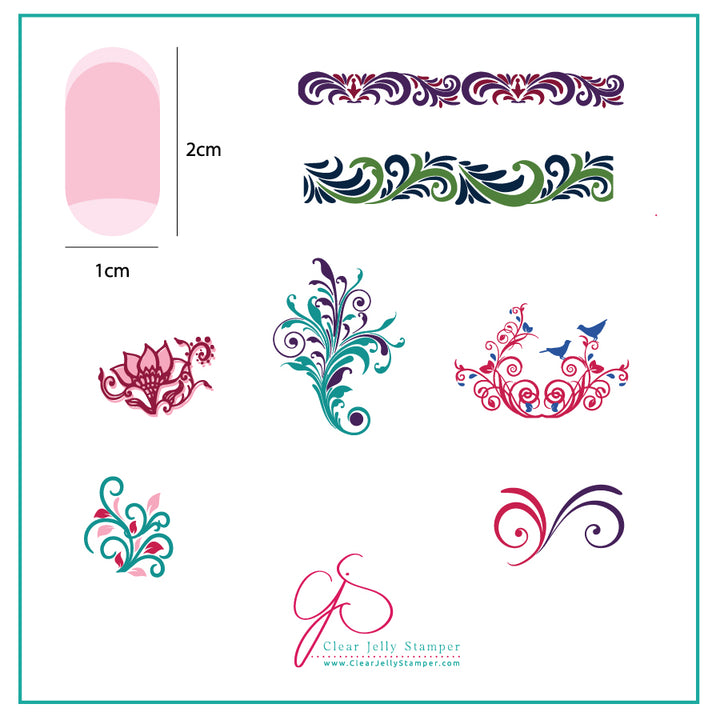 Clear Jelly Stamper- CjS-049- Petit Swirls