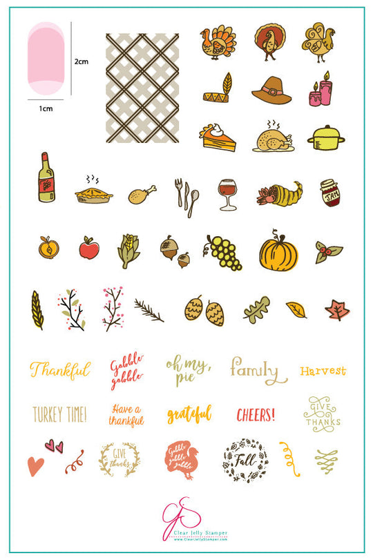 Clear Jelly Stamper- H-15- Give Thanks!