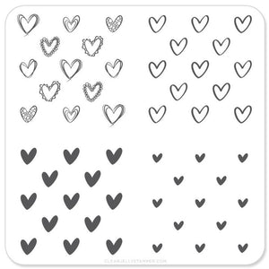 Clear Jelly Stamper- V-02- Super Cute Hearts
