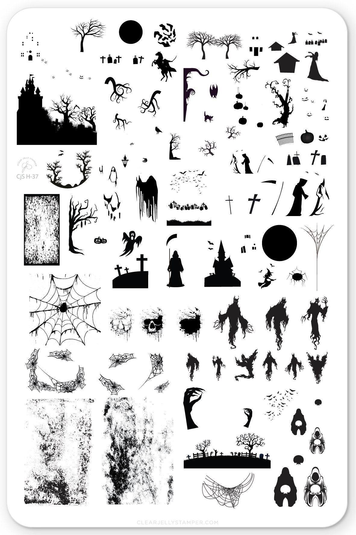 Clear Jelly Stamper- H-37- Creepy Hollow