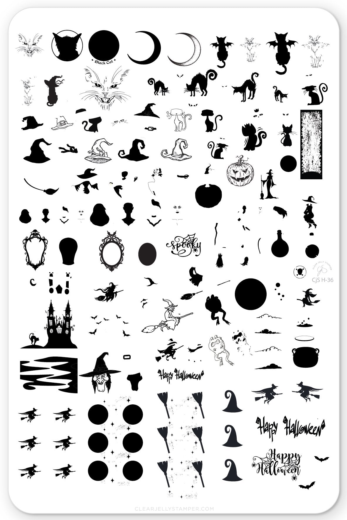 Clear Jelly Stamper- H-36- Be-Witched