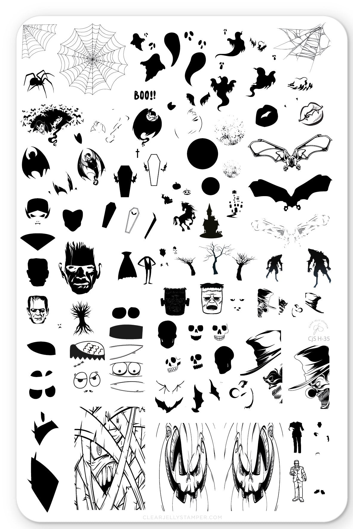 Clear Jelly Stamper- H-35- Frank-N-Friends