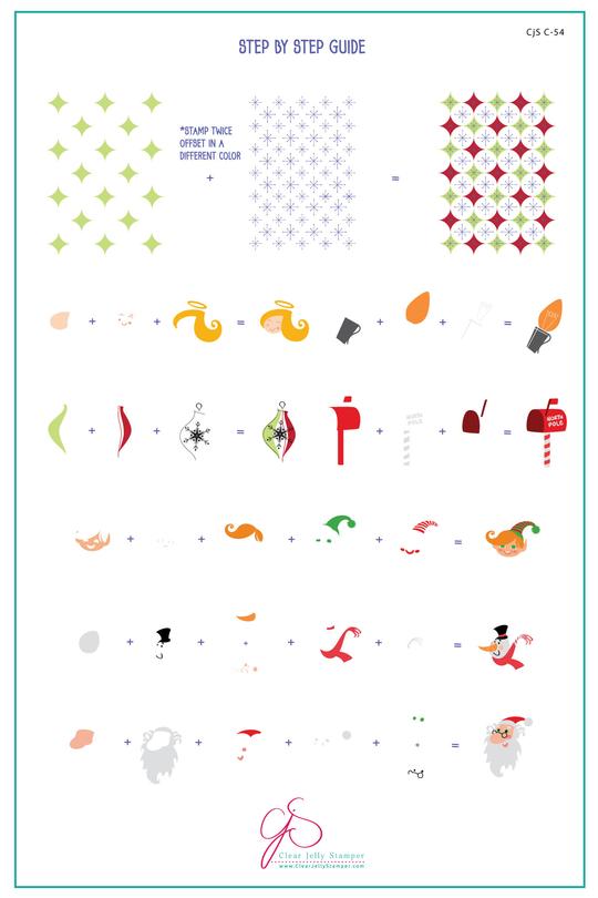 Clear Jelly Stamper- C-54- Whimsical Christmas